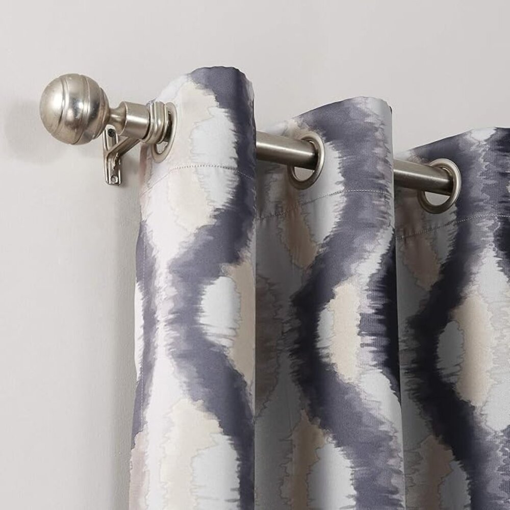 Sun Zero Burbank Watercolor Ogee Energy Efficient Grommet Curtain Panel, 54" x 9